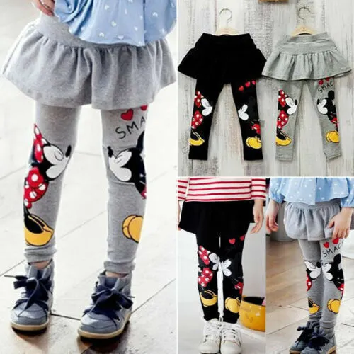 Kids Girl Disney Mickey Minnie Mouse Skirt Pants Toddler Leggings Skirt Trouser·