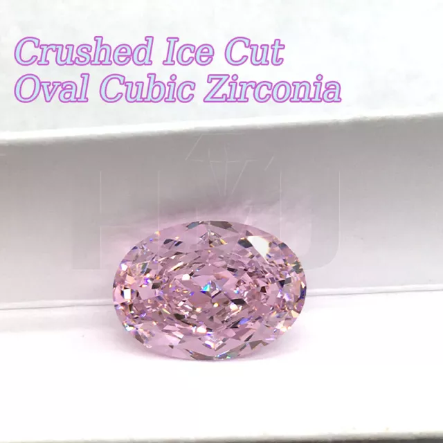 Pink Cubic Zirconia Oval Cut Crushed Ice Cut 5A AAAAA CZ Stone Gemstone Jewelry