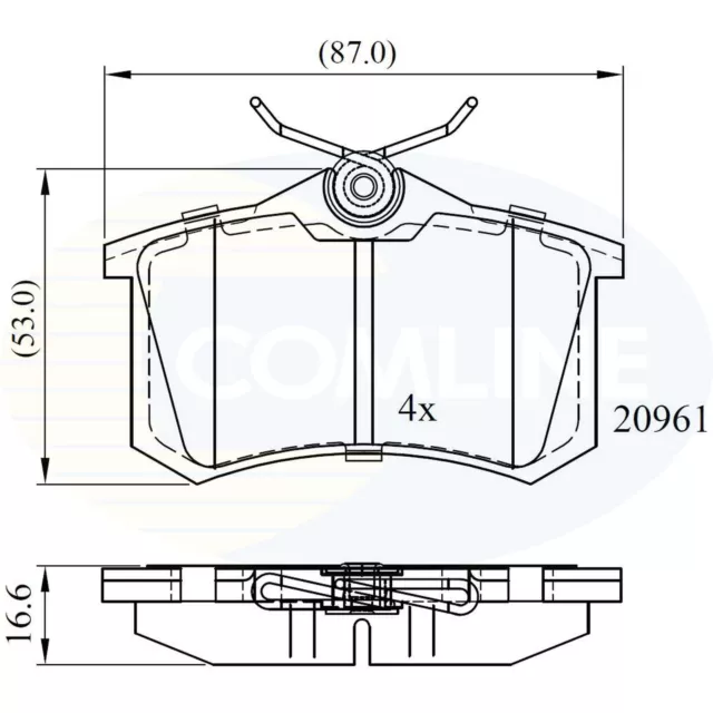 For Citroen DS3 1.6 VTI 120 Genuine Comline Rear Brake Disc Pads Set