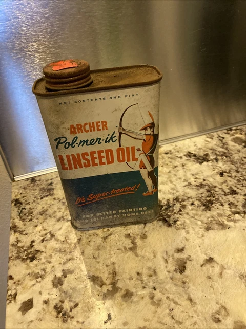 Archer Pol-mer-ik Linseed Oil 1 Pint Can 1950