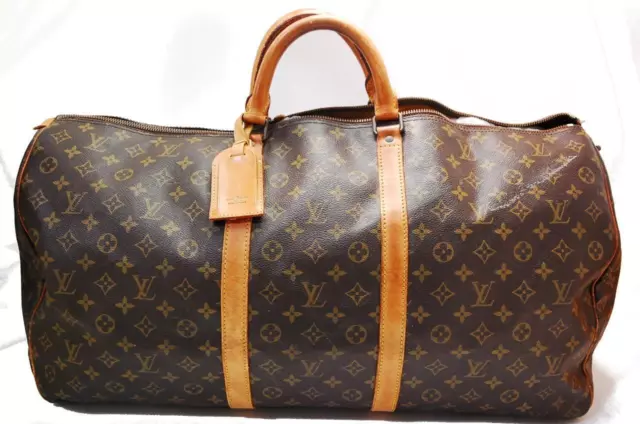 Authentic LOUIS VUITTON  MONOGRAM  KEEPALL 60 DUFFLE BAG SA832 0320a