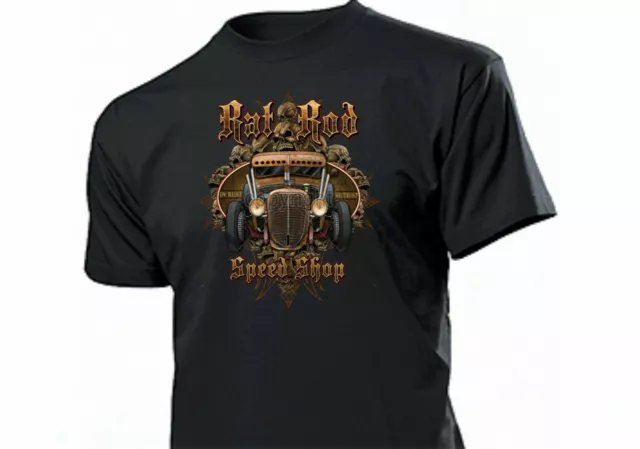 Shirt Rat Rod Speed Shop Rockabilly Kustom V8 Old Skool Junk Flathead HotRod