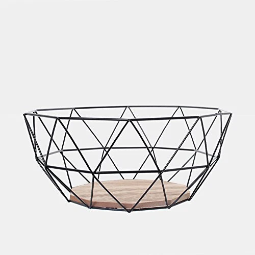 Base in legno filo geometrico nero stoccaggio decorativo/basso display