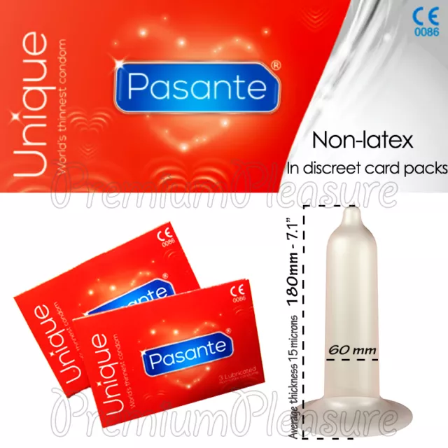 Pasante Unique Welt Dünnste Kondome Latexfreies Flared Basis Ultra Super Dünn