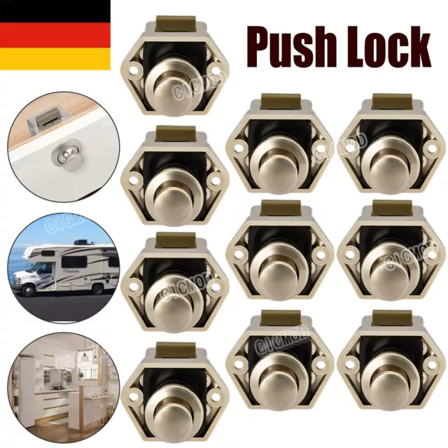 5-10er Push Lock Möbelschloss Druckschlösser Druckknopf für Boot Caravan Schrank