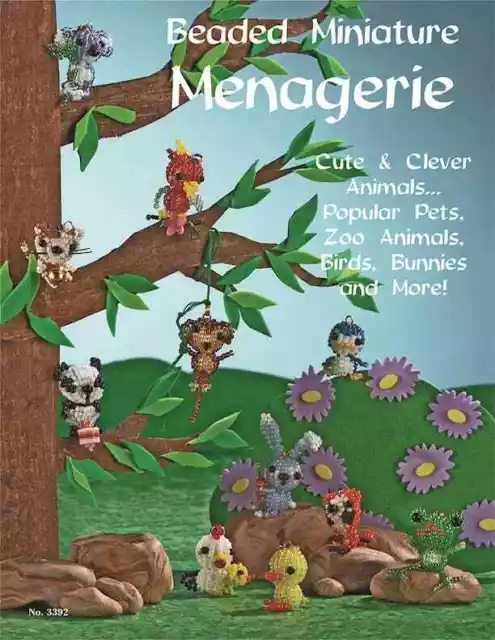 BEADED MINIATURE MENAGERIE-3D Animal/Jewelry Glass/Seed Beading Craft Idea Book