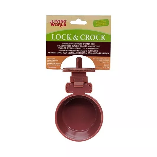 Set of 2 Lock & Crock Durable Bird Food and Water Dishes Hagen Hari Small 6 oz