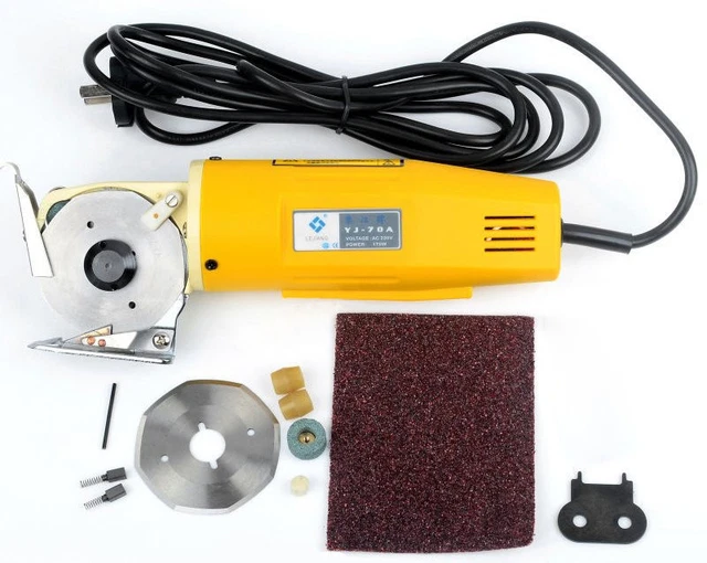 New 70mm Blade Electric Cloth Cutter Fabric Round Knife Cutting Machine 220V