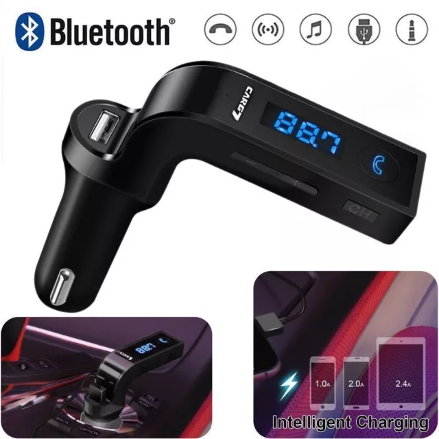 Carg7 Bluetooth Fm Transmitter Aux USB Auto Ladegerät Set Handsfree MP3 Adapter