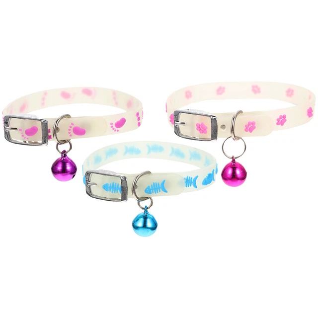 3 piezas collar fluorescente para mascotas 29.5X1.6X1CM gel de sílice
