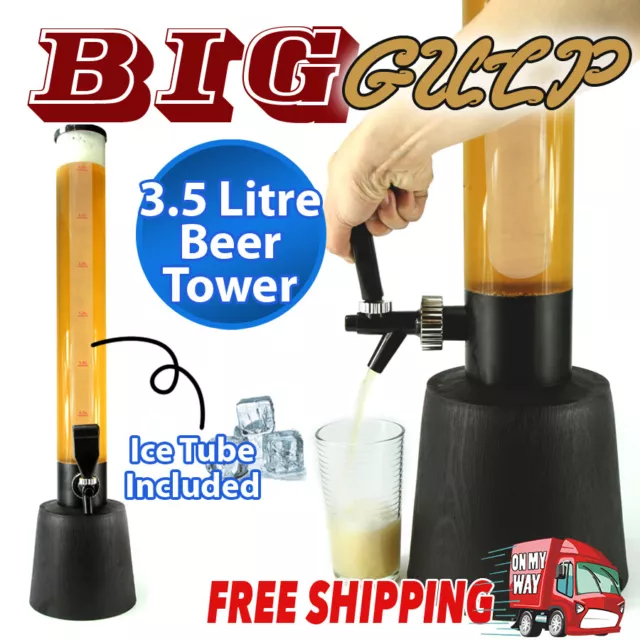 Beer Tower Dispenser W Ice Tube Juice Fountain Party Beer Bong*3.5 Litre*Vb Carl