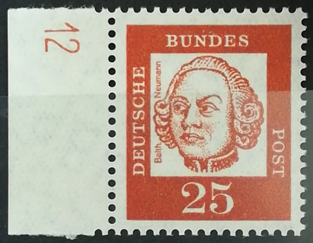 BUND BEDEUTENDE DEUTSCHE NR. 353 y ** SEITENRAND MIT FORMNUMMER 12