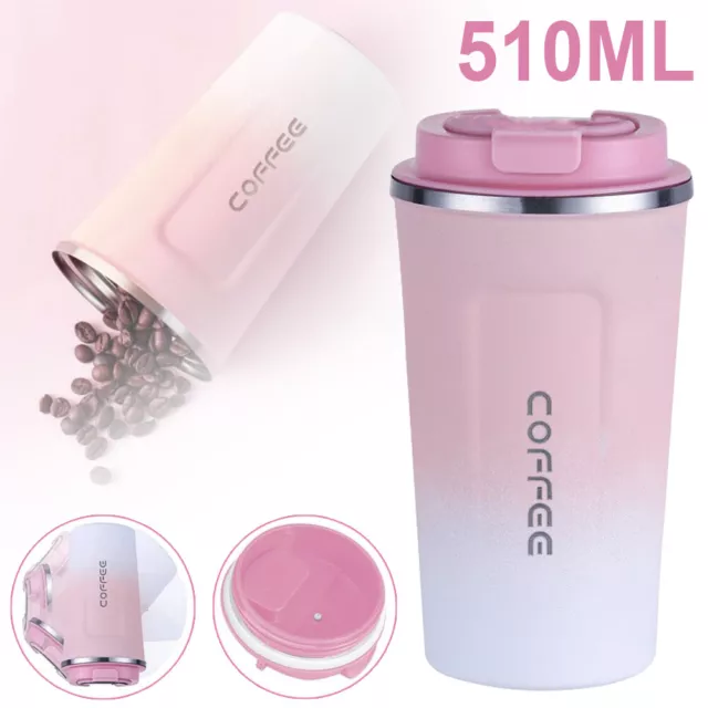 510ml Insulated Coffee Mug Stainless Steel Thermos Cup Travel Leakproof Bottle