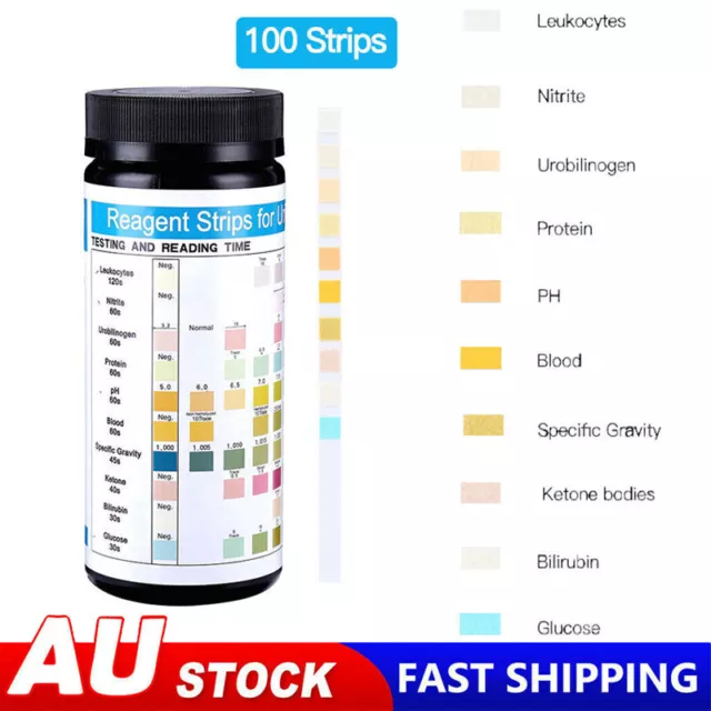 100 Test Strips Urine Tester Reagent Urinalysis URS-10T 10 Parameter Test Strip