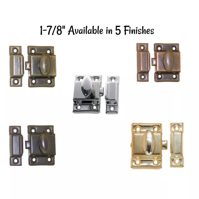 1-7/8" Stamped Steel Latch Flush Mount Furniture Cabinet Polished Nickel Finish