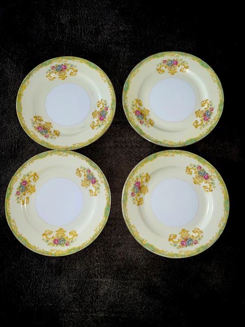 4 Antique 1921 “Gold China” GOCGOC3 Made in Japan Bread & Butter Plates 6 1/4”