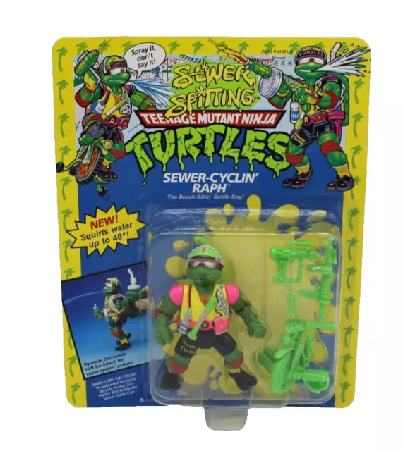 Playmates TMNT Teenage Mutant Ninja Turtles Sewer Cyclin' Raph  Moc Unpunched