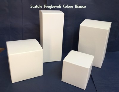 Aurora Store.it 20 Scatole in Cartone con Coperchio Bianco Pieghevole Fai da Te 14x14x8 cm bomboniera Matrimonio Battesimo Comunione Regalo Muffin Porta Confetti 