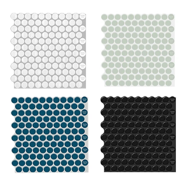 Pegatina de pared azulejo de pared simple circular PET + material PU varilla de pared 30