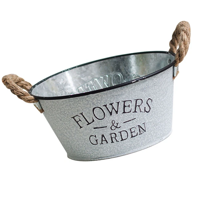 Rammento Piccolo Secchio Pianta rétro Vaso per Fiori Fiore Vaso da Fiori Rustico Design - Viola