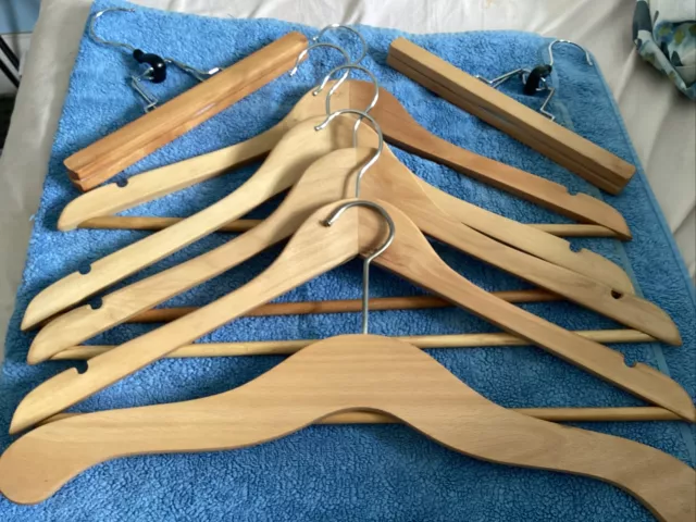 Job Lot Wooden Coat  Hangers . Used