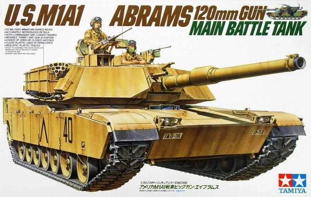 Maquette Char M1A1 Abrams Tamiya 1/35 - Kit Modèle 35156, Neuf, Promo