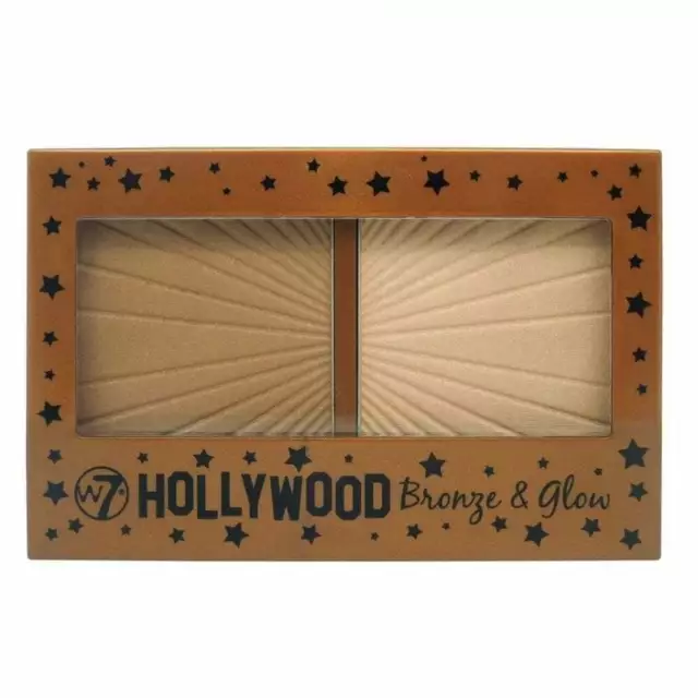 W7 Hollywood Bronze & Glow Duo Highlighter & Bronzing Pressed Powder