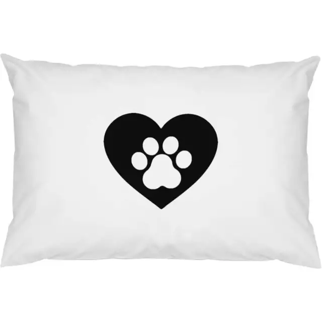 2 x 'Impresión de la pata del corazón del amor' Funda de Almohada (PW00026900)