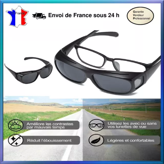 Lunettes HD Vision visière lunette conduite de nuit et jour lunettes vision  nocturne - Aness-Shop