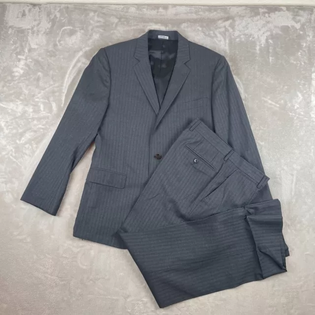 DOLCE & GABBANA Suit 38 Grey Striped Virgin Wool 2 Button Designer Italy Made