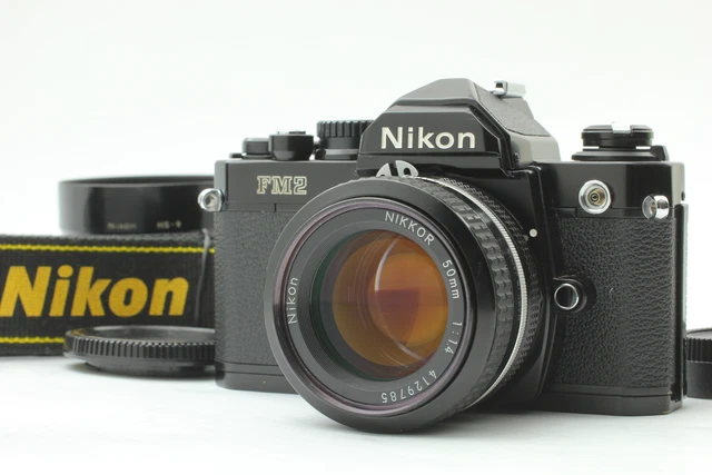 [Exc+5 w/Hood] Nikon New FM2 FM2N Black SLR Film Camera Ai 50mm F1.4 JAPAN