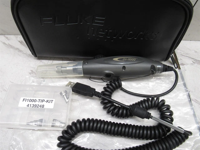Fluke DI-1000 USB Fiber Inspection Video Probe PC Versiv DSX 5000 w/ Tips