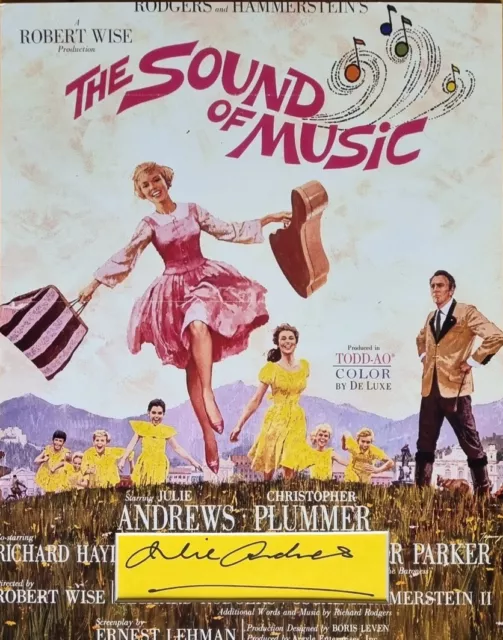 JULIE ANDREWS Signed 14x11 Photo Display THE SOUND OF MUSIC COA