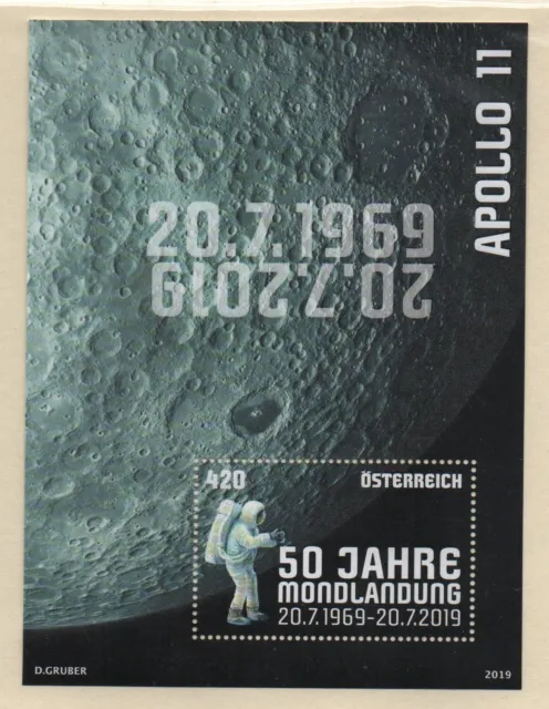 Österreich 2019 Block Nr. 106  "Mondlandung" postfrisch, unter Postpreis
