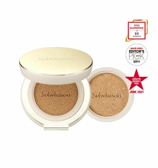 Sulwhasoo Perfecting Cushion 15g+Refill 15g Perfect Coverage, 24Hr Long Lasting