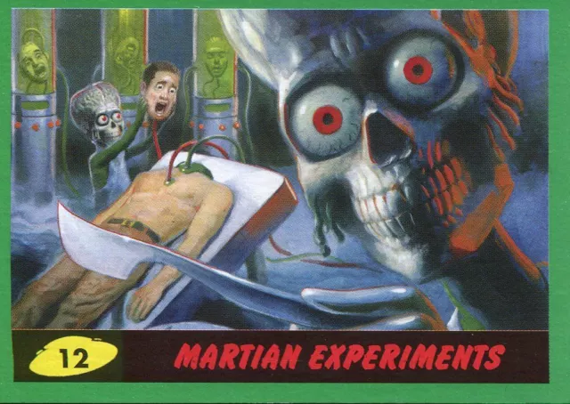 Mars Attacks The Revenge Green Base Card #12 Martian Experiments