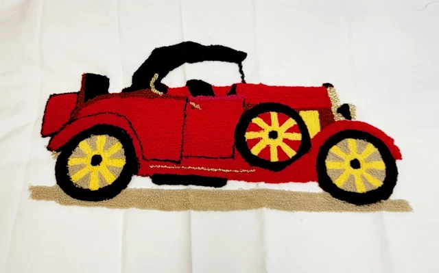 De colección Needlepoint Punch Modelo A Coche 2 Marco, Almohada, Chaqueta