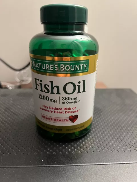 Natures Bounty made fish oil omega-3 1200mg 120 SoftGels New in Sealed Bottle