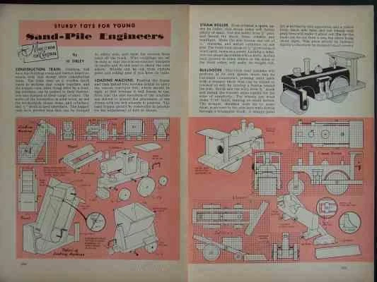 Bulldozer y rodillo de vapor 1943 cómo construir planos juguetes de arena