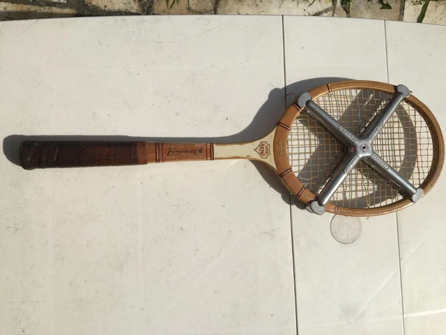 Raquette De Tennis Ancienne Darsonval Années 1920-30 Avec Presse Zephyr – Bois, France, Rare