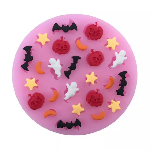 Halloween calabaza murciélago luna estrella polímero molde arcilla fondant molde flexible hágalo usted mismo ZY