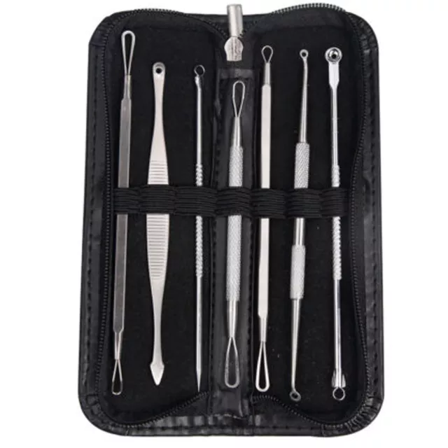 8x BLACKHEAD PIMPLE COMEDONE SPOT ACNE EXTRACTOR REMOVER KIT POPPER TOOLS