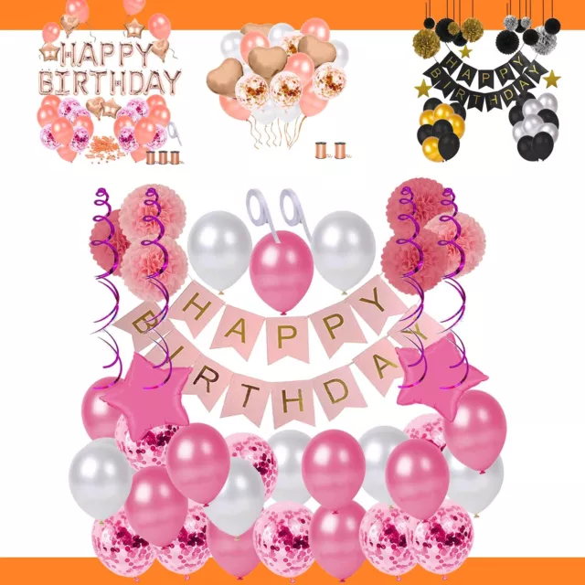 Luftballon Happy Birthday Party Set Geburtstag Girlande Folienballon Ballon Deko