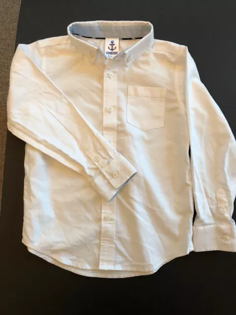 Gymboree Boys S (5-6) White Cotton Oxford L/S Button Front Dress Shirt