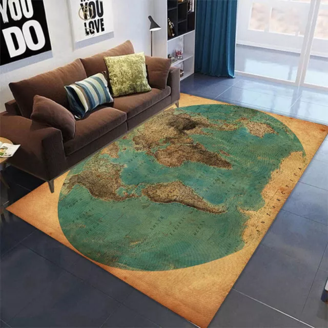 World Map Carpet Bedroom Decoration Living Room Door Anti-Slip Rug Bathroom Mat