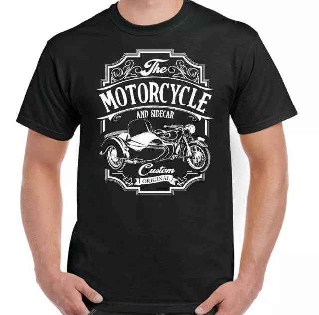 T-shirt moto & sidecar uomo divertente biker 3 ruote top moto