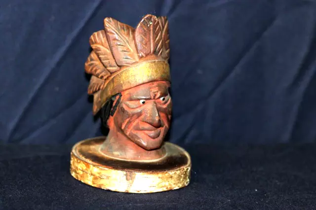 Indian Chief Carved Pipe Native American Genuine Article