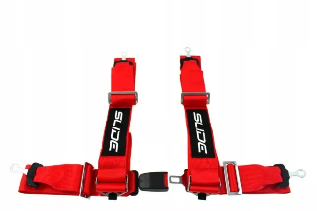 CINTURONES DE SEGURIDAD DE CARRERAS M-5135 SLIDE 4-PUNTOS 3&quot; ROJO