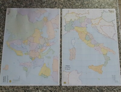 BIFACCIALI EUROPA A3-30X42 CM MONDO CARTINE DA BANCO MUTE 1X: ITALIA 