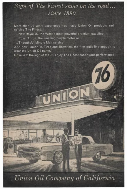 Vintage 1960's San Francisco - Union 76 Oil Gas Filling Station - 1962 AD